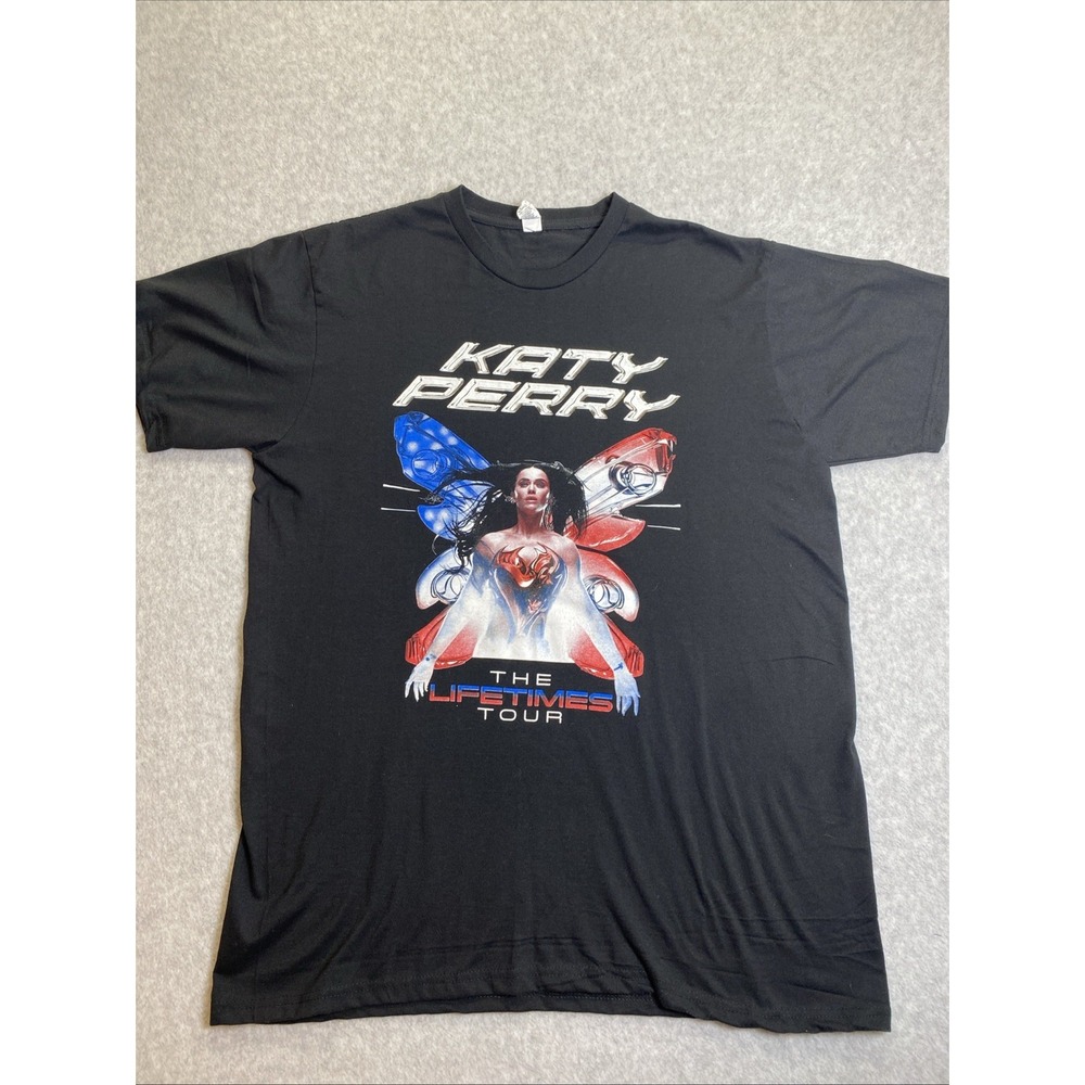 Katy Perry The Lifetimes Tour Concert T-Shirt Black Graphic Band Merch XL